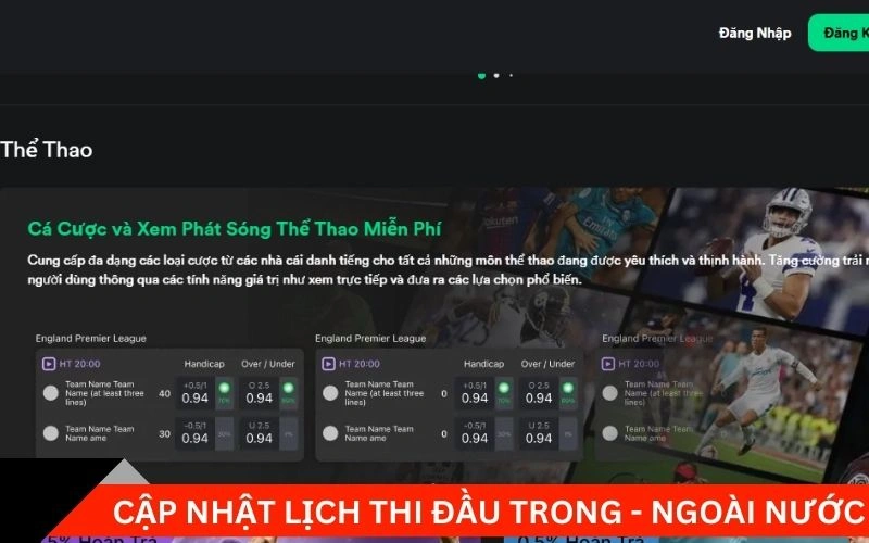 Cập nhật lịch thi đấu trong - ngoài nước