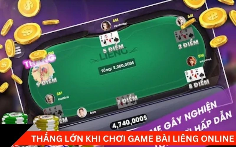 Người chơi thắng lớn khi chơi game bài Liêng online